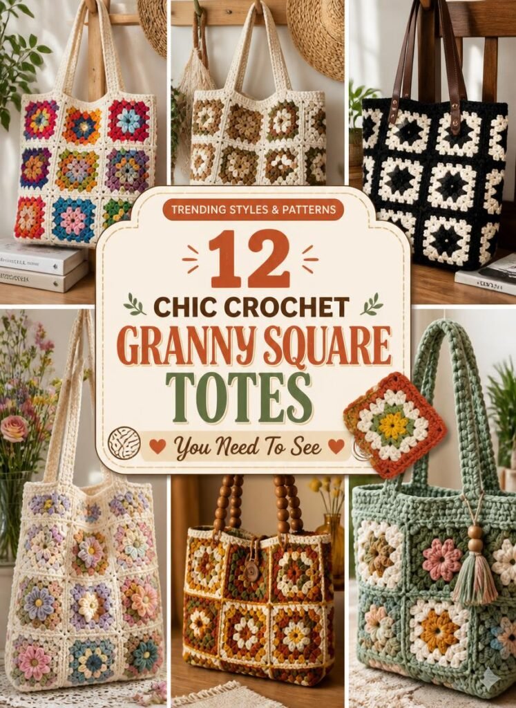 12 Chic Crochet Granny Square Tote Bags You Need to See