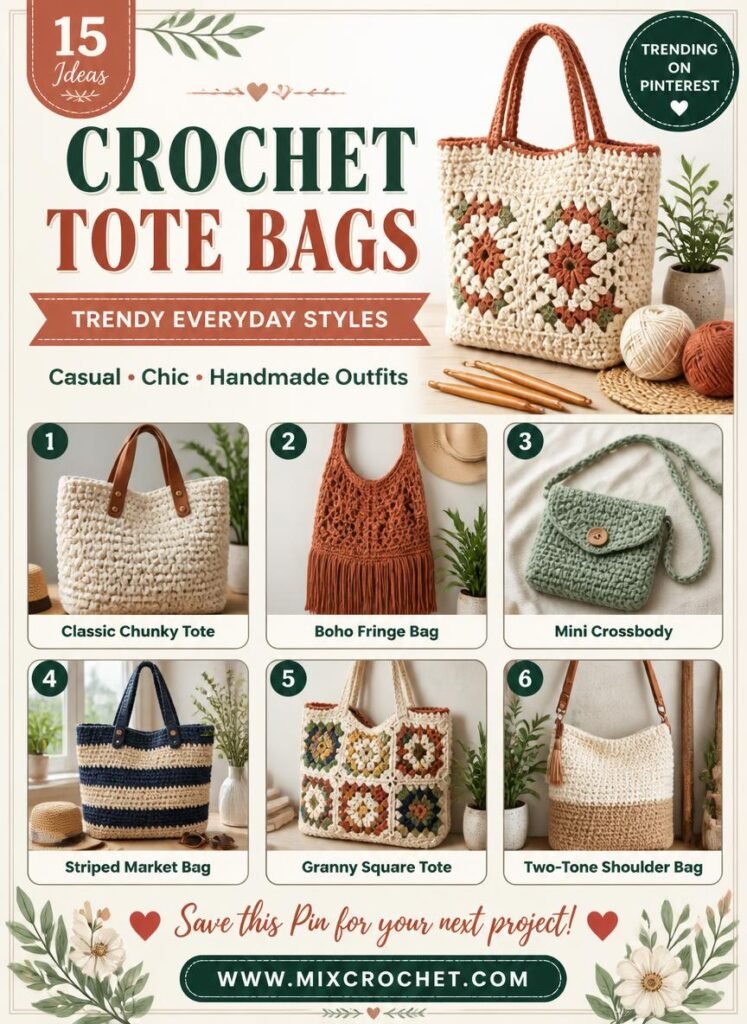 15 Trendy Crochet Tote Bags Perfect for Everyday Outfits