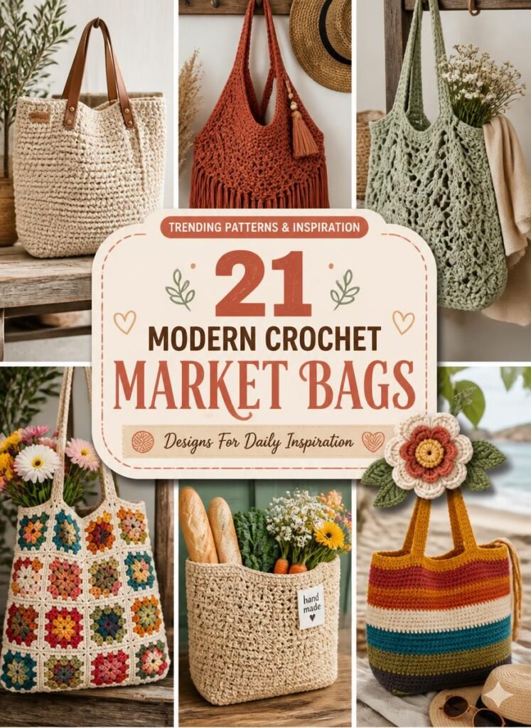 21 Modern Crochet Market Bag Designs for Daily Inspiration